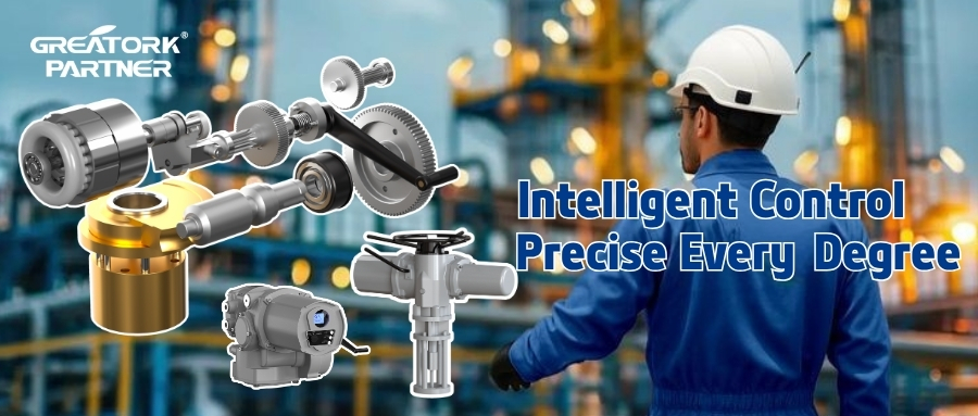 GREATORK intelligent electric actuator product family including multi-turn, quarter-turn, smart quarter-turn, electric linear, electro-hydraulic and gas-over-oil actuators.