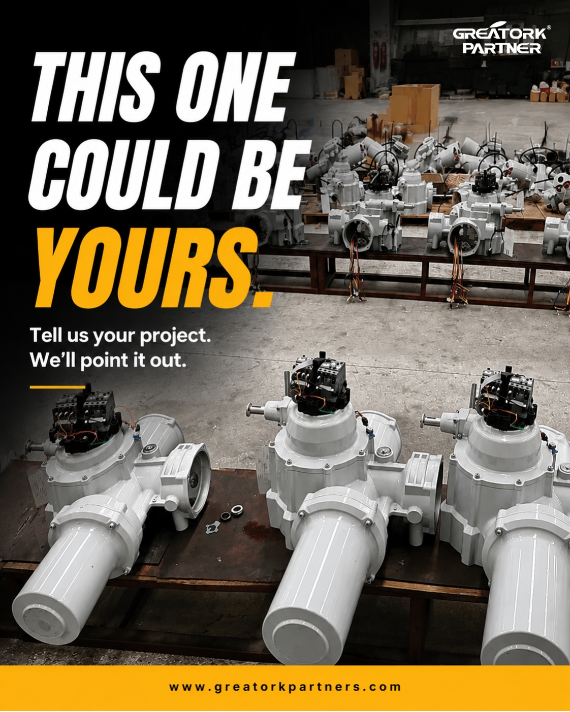 GREATORK electric actuators during the mechanical engineering phase in the production workshop